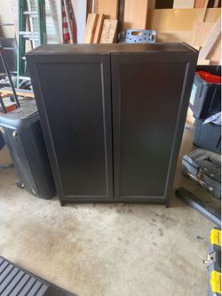 IKEA BILLY / OXBERG Bookcase with Doors - Black Oak Effect