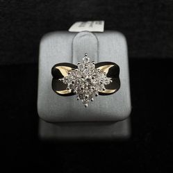 ✨ 14K Yellow Gold Diamond Cluster Ring – .45 Carats ✨