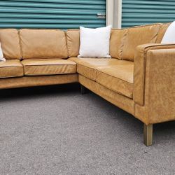 FREE DELIVERY!!! Albany Park "Corner"  MODULAR Vegan Leather  Sofa ($2K Retail...45% OFF!!!)