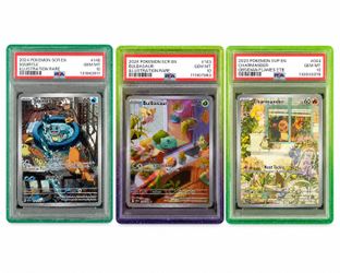 PSA 10 Charmander, Squirtle, Bulbasaur