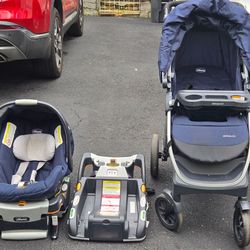 Chicco Bravo Travel System Stroller + Infant Car Seat Base