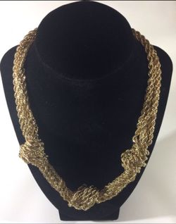 Necklace Gold Tone Chocker Knotted Necklace # 250-45