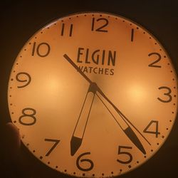 Elgin Watch Making Company Hanging Wall Clock Rare 1950S Working