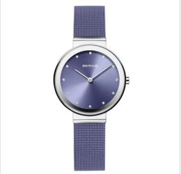 Bering Classic Stainless Steel Lavender Dial Women's Quartz Watch, 31mm