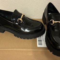 Steve Madden Lando Black Leather Loafers