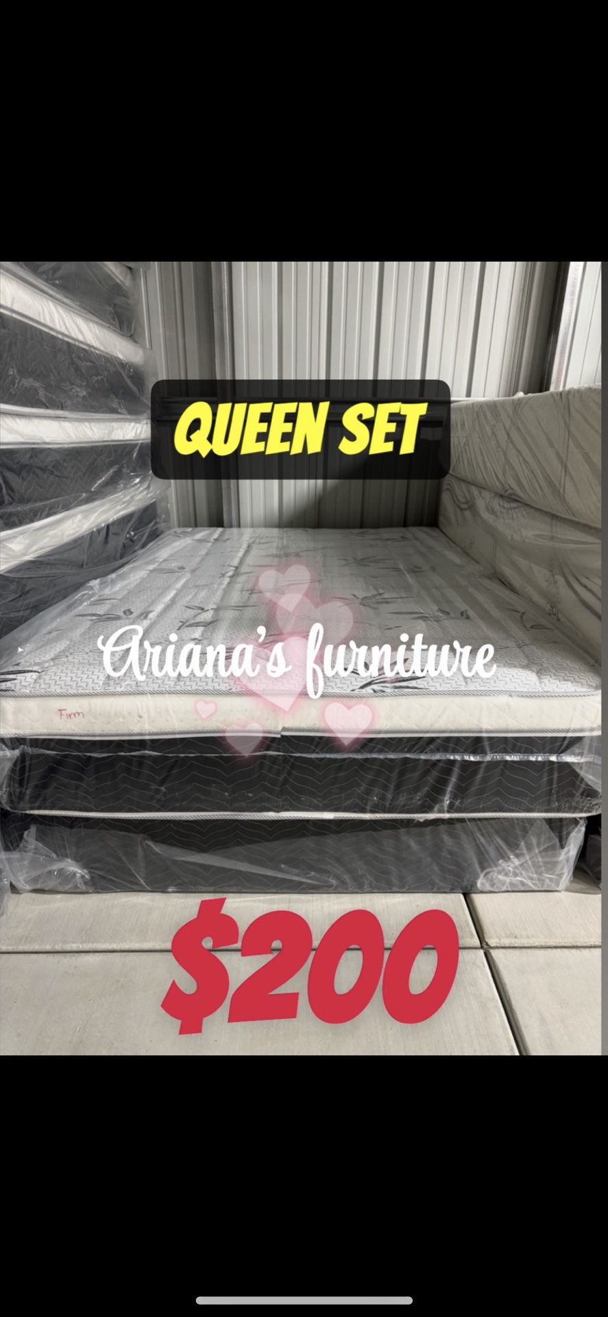 Queen Size Pillow Top Mattress With Box Spring