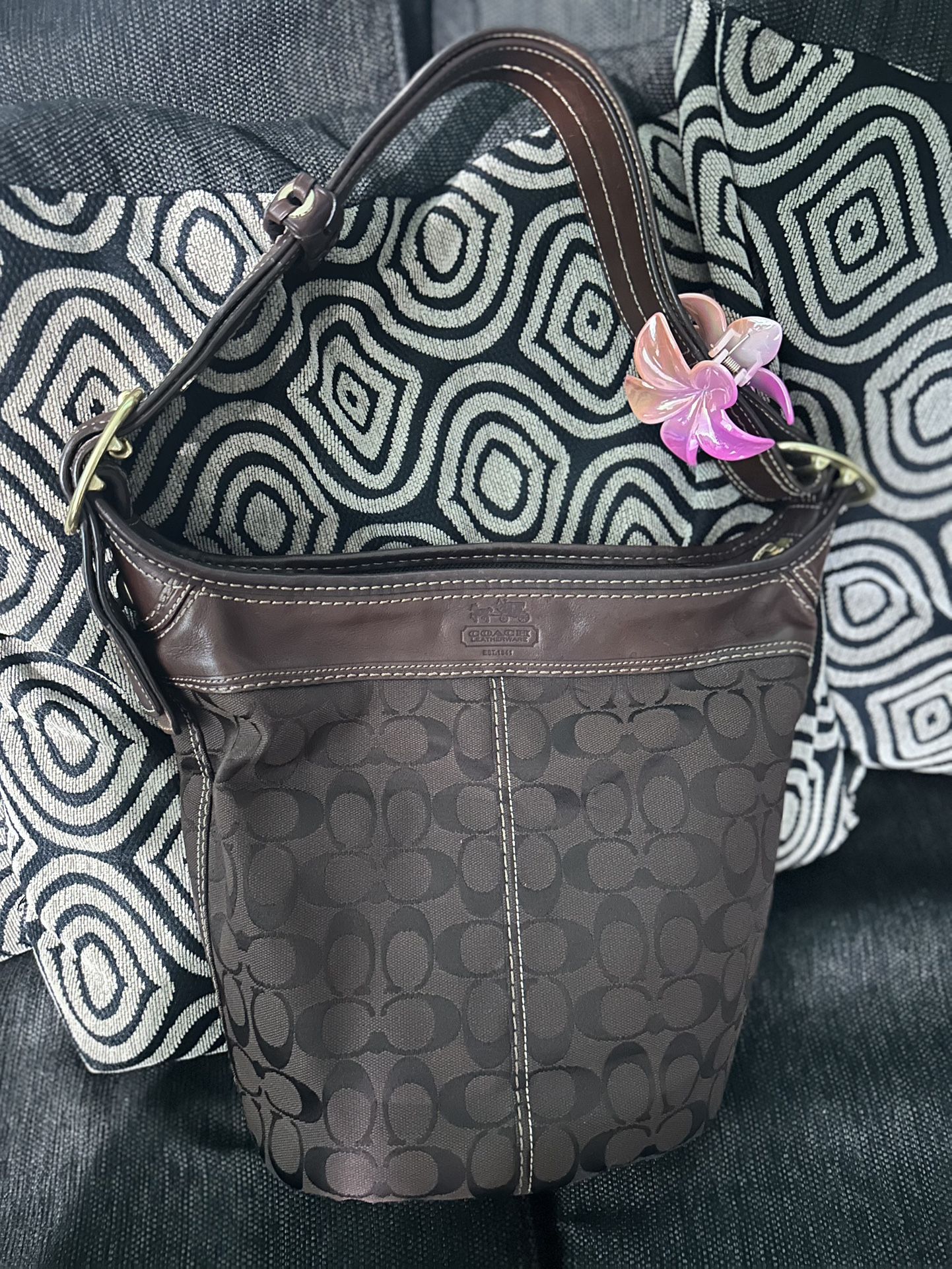 Vintage Coach Bucket Bag Brown