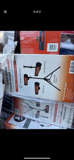 HEAT STORM Tradesman 1500-Watt Electric Outdoor Infrared Quartz Portable Space Heater with Tripod, Wall and Ceiling Mount New 