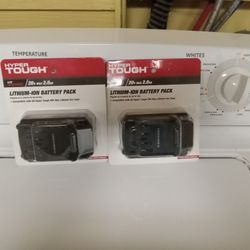 2 HYPER TOUGH LITHIUM-ION BATTERY PACKS- HT CHARGE 20 V MAX 2.0 AH