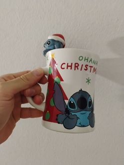 Disney Stitch Ohana Christmas Ceramic Mug