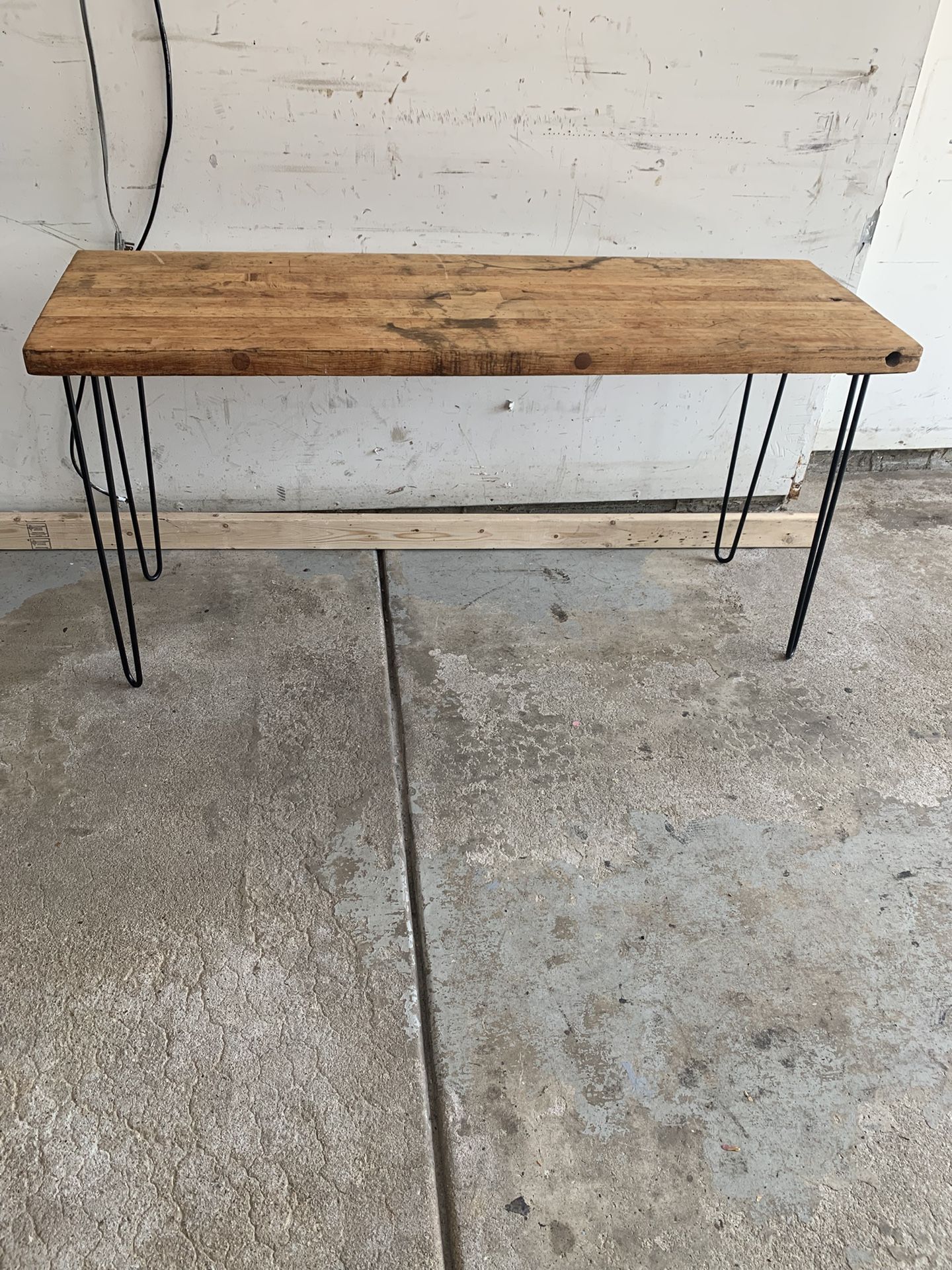 Industrial Butcher Block Console Table 61.5 X 20.5