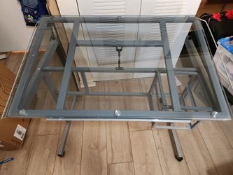Adjustable Glass Drafting And Art Table