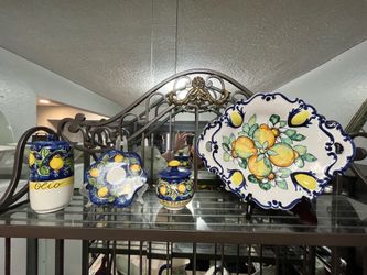 Italian Majolica Lemon Pottery Collection: 4-Piece Set