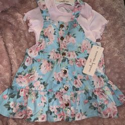 Girls Nanette Lepore Dress With Onesie 12 M Nwt