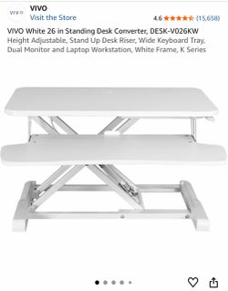 VIVO 26-Inch White Standing Desk Converter