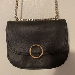 Black Leather Crossbody Bag