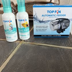 Fish Tank Automatic feeder, Water Conditioner, Bacteria Starter 