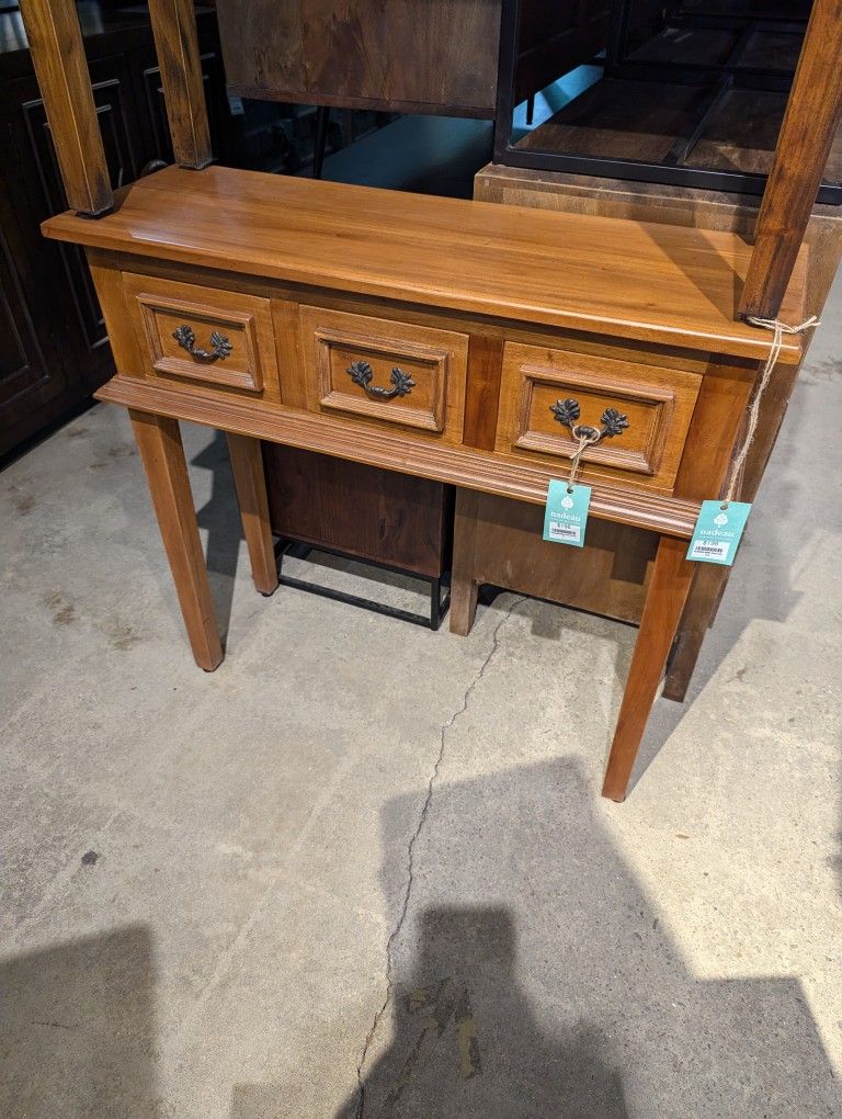 Three Drawer Narrow Console Table