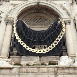 Versace Jeans Couture logo-plaque quilted shoulder bag