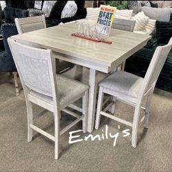 5-Pc Counter Height Dining Table Set 