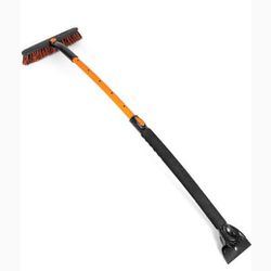 BIRDROCK HOME 50 Extendable Snow Brush with Ice Scraper for Car  11 Wide Bristle Brush $20