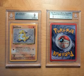 1999 Pokemon Trainer Deck A Sandshrew BGS 9 Mint POP 1