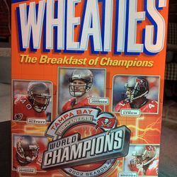Tampa Bay Buccaneers 2002 Super Bowl Champions Wheaties cereal box never opened