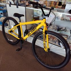 NEW 2024 SE BIG FLYER 29 YELLOW SINGLE SPEED FREESTYLE WHEELIE BMX