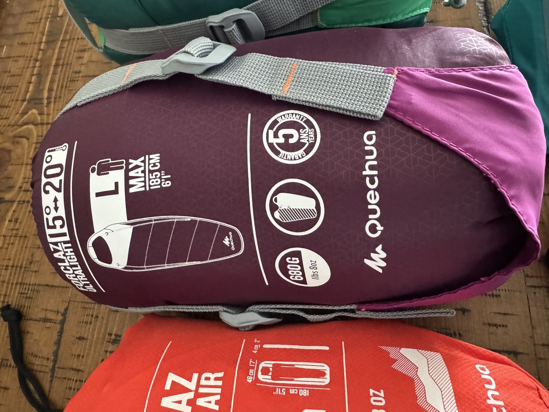 Camping gear sleeping bags, cups, plates, bowls, pillows, sleeping pad