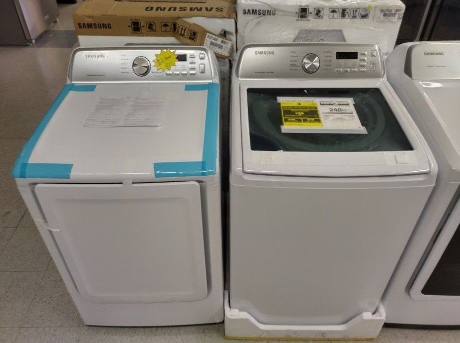 SAMSUNG TOP LOAD WASHER TRRYER DRYER OPEN BOX ITEM for Sale in San Antonio, TX OfferUp