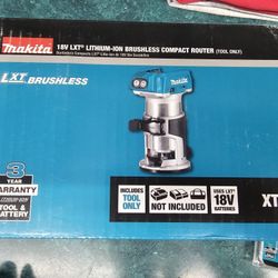 Makita 18v Lxt Brushless Compact Router ,Free 5a Battery, No Charger.  