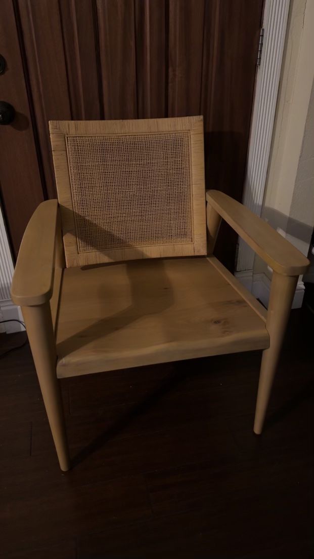 Wood With Cane Back accent Chair