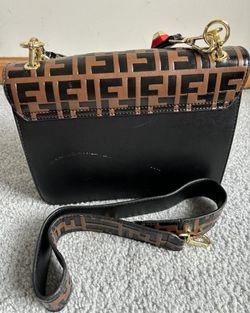 Fendi Kan I Bag Zucca Embossed Leather Medium