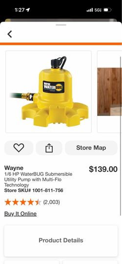 Shop Wayne 1/6 HP WaterBUG Submersible Utility Pump with Multi-Flo Technology