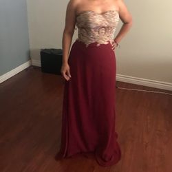 Burgundy & Gold Dress 