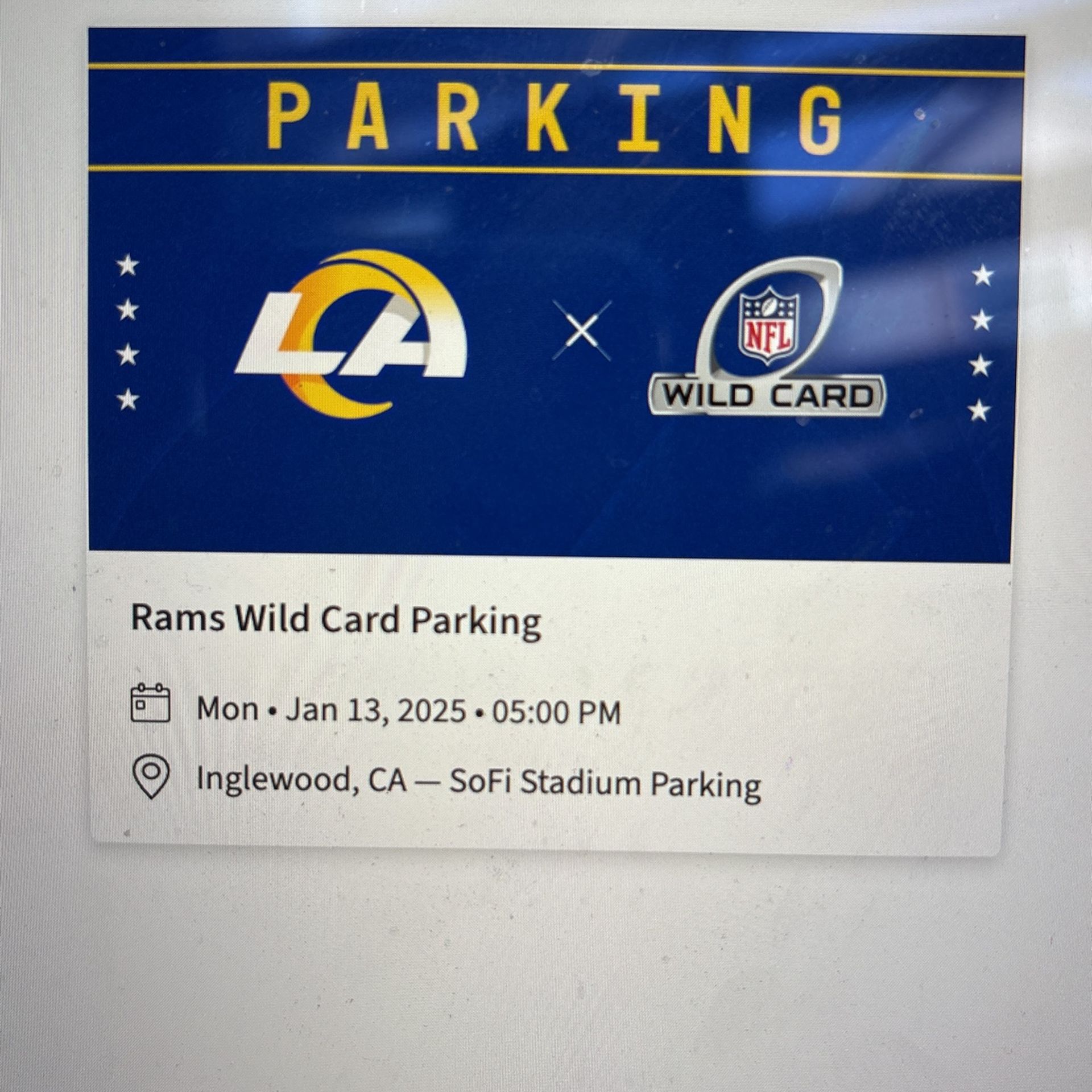 Tailgate Parking Pink Zone NFC Wild Card: Los Angeles Rams vs Minnesota Vikings SoFi