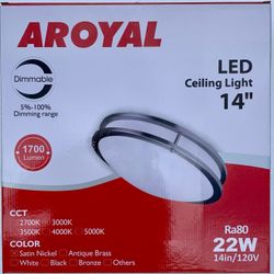 Two New 14" LED Ceiling Light Brush Nickel 3622