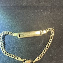 Baby Bracelet 10kt Gold Cuban Link Id Bracelet Nameplate 