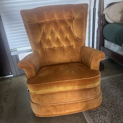 Vintage Orange Plush Recliner