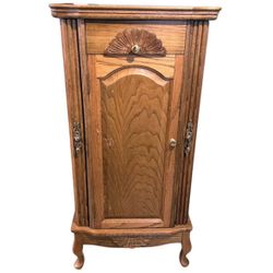 Vintage Wood Jewelry Organizer Cabinet