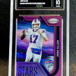 2022 Certified 🔥 Josh Allen 🔥 Certified Stars Mirror Pink /199 GMA 10 💎 Mint - Buffalo Bills