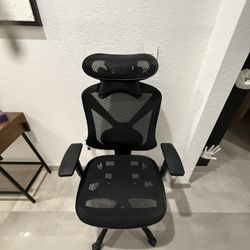 Office Chair w/ Headrest – Adjustable Lumbar – Black”