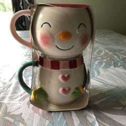 Hallmark Snowman Stackable Holiday - 2 Mugs, NEW