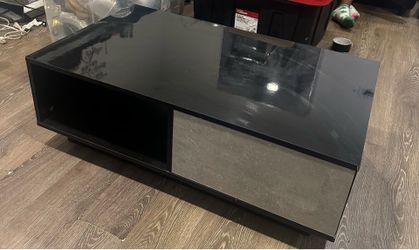 Modern Black Coffee Table with Drawers & Storage