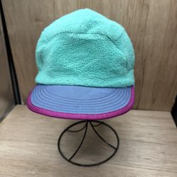 Vintage Patagonia 5-Panel Mesh Duckbill Fleece Color Block Cap Hat Made In USA L