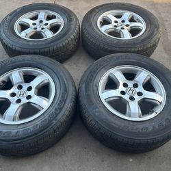 235 70 16 Very Good Set Tires With Rims Honda Pilot Odyssey Ridgeline 5x4.5 Tires Bridgestone Have Plenty Tread Left 