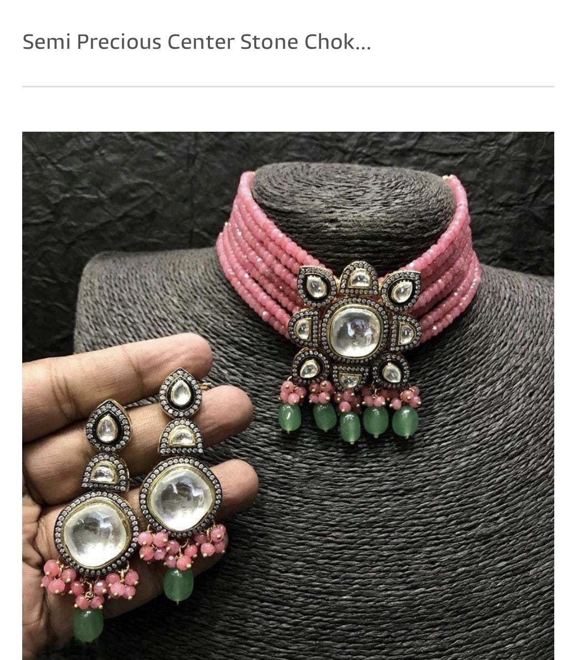 Semi Precious Choker Jewellery Set New