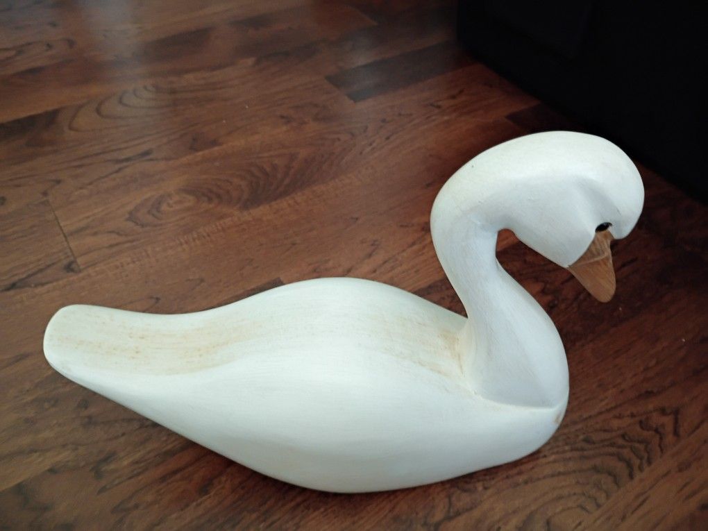 Hand carved Wooden Swan