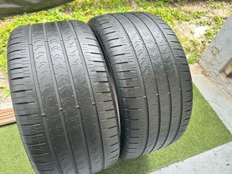 For sale two tires 295/30/21 Goodyear Eagle F1 Acoustic With 50-60% Left Tesla S Rear