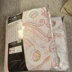 2 Hookless 3 In 1 Fabric Shower Curtain New